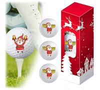 3PCS Funny Golf Balls - Merry Christmas Golf Ball with Santa Designs,Novelty Golf Balls Set,Novelty Gift for Men Women Golfers