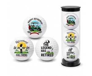 3Pcs Funny Golf Balls, White Personalised Golf Balls Gifts for Retired Men | Novelty Personalised Golf Gifts Meaningful Retired Gifts Men for Golf Enthusiast Dad Coworker Hobbyists