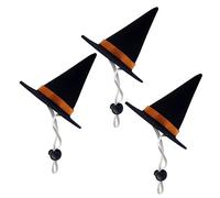 3pcs Funny Pet Halloween Hats Pointed Wizard Hat Inner Diameter Adorable Halloween Party Accessory for Dogs Cats Safe Soft Comfortable for Pets