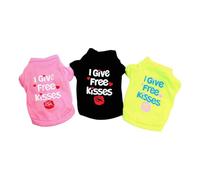 3pcs Funny Printed Cool Breathable Sleeveless Puppy Vests for Heat Polyester Dog Clothing Easy Fashion Vest for Outdoor