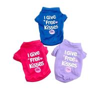 3pcs Funny Printed Cool Breathable Sleeveless Puppy Vests for Heat Polyester Dog Clothing Easy Fashion Vest for Outdoor