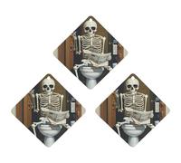 3PCS Funny Skeleton Bathroom Car Air Freshener Hanging Scented Cards Cute lavender Car Fresheners Long Lasting New Cars Scents for Women Men Natural Air Freshener with Lanyard Automotive Freshies