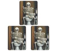 3PCS Funny Skeleton Bathroom Car Air Freshener Hanging Scented Cards Cute tea Car Fresheners Long Lasting New Cars Scents for Women Men Natural Air Freshener with Lanyard Automotive Freshies