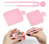 3Pcs Fuse Bead Tool Kit - Single Needle Tweezers, Aligner Tray & Bead Scoop for 2.6mm Craft Beads, Essential Accessories for DIY Bead Art, Melty Bead Organizer & Helper Tool