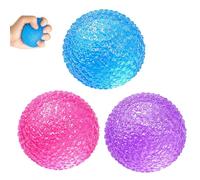 3Pcs Fuzz Ball, Stressing Ball, Textured Stress Relief Balls for Focus and Relaxation, Soft Squishy Sensory in Pink Purple Blue Colours