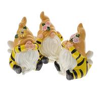 3Pcs Garden Gnome Statue White Beard Resin Figurine with for Fall Decor for Thanksgiving Spirit and Versatile Holiday Display