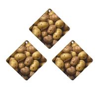 3PCS Garden Potatoes Car Air Freshener Hanging Scented Cards Cute White Car Fresheners Long Lasting New Cars Scents for Women Men Natural Air Freshener with Lanyard Automotive Freshies