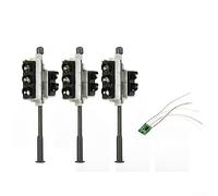 3PCS Gauge 00 H0 Traffic Lights with Pedestrian Lights and Leds Vehicle Model Building 1:72 for Rail & Building Layout