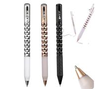 3pcs Geometric Metal Crinkle Pen Fidget,Stress Relief Metal Shape Shifting Switch Pens,Crun/chy Sensory Pen,0.5mm Retractable Gel Pen,Smooth Writing,Funny Gift for Friend School Office,Multicolor