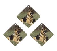 3PCS German Shepherd Dog Car Air Freshener Hanging Scented Cards Cute White Car Fresheners Long Lasting New Cars Scents for Women Men Natural Air Freshener with Lanyard Automotive Freshies