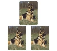 3PCS German Shepherd Dog Car Air Freshener Hanging Scented Cards Cute White Car Fresheners Long Lasting New Cars Scents for Women Men Natural Air Freshener with Lanyard Automotive Freshies