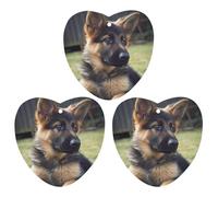 3PCS German Shepherd Puppy Car Air Freshener Hanging Scented Cards Cute Black Car Fresheners Long Lasting New Cars Scents for Women Men Natural Air Freshener with Lanyard Automotive Freshies