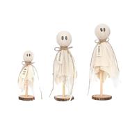 3PCS Ghostly Decorations For Halloween Wooden Cloth Party Supplies House Display Shopping Mall Craft Ghostly Stand Collection