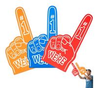 3pcs Giant Foam Finger Gladiators Foam Hands For Stadium Events Cheerleading Big Foam Hands for Sports Events School Spirit Cheerleading Party Props Easy Unisex,Number 1 Giant Foam Hands