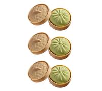 3PCS Giant Glitter Dumpling, Squishy Dumpling with Steamer Box, Giant Mystery Squishy Toy Fidget Sensory Stress Ball, Realistic Steamed Bun Toy for Children Students Adults