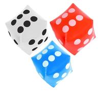 3Pcs Giant Inflatable Dice - Blue, Red, White Jumbo Balloons for Pool, Lawn Party, and Beach Games
