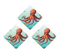 3PCS Giant Octopus Car Air Freshener Hanging Scented Cards Cute White Car Fresheners Long Lasting New Cars Scents for Women Men Natural Air Freshener with Lanyard Automotive Freshies