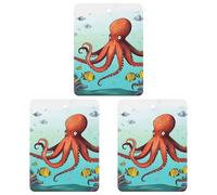 3PCS Giant Octopus Car Air Freshener Hanging Scented Cards Cute White Car Fresheners Long Lasting New Cars Scents for Women Men Natural Air Freshener with Lanyard Automotive Freshies