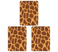 3PCS Giraffe Print Car Air Freshener Hanging Scented Cards Cute Black Car Fresheners Long Lasting New Cars Scents for Women Men Natural Air Freshener with Lanyard Automotive Freshies