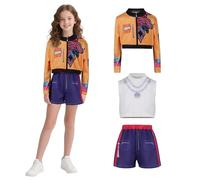 3PCS Girls Rumi Demon Hunters Costume, Kids Anime Cosplay Halloween Outfit for Fancy Party Carnival Theme Dress Up (A-Rumi, Small)