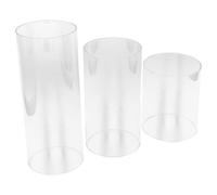 3pcs Glass Candle Cover Tube Shade for Tea Light Holder