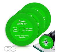 3PCS Glass Cutting Disc, Rock Slab Grinding Disc 100 x 22.23mm, Professional Diamond Discs Tile Cutting Discs for Glass Tiles Porcelain Ceramics Jade Crystal, Angle Grinder Blade for Glasses Cutting