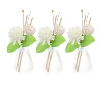 3pcs Glass Diffuser Bottle with Dried Flowers and Rattan for Bedroom