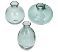 3pcs Glass Flower Arranging Vase Set for Hydroponics Decor | Modern Elegant Tabletop Accent, Smooth Surface, for Single Stem Blooms and Plant Lovers