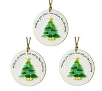 3pcs Glass Friendship Ornament, True Friendship Glass Ornament, Merry Friend-ship Hanging Tree Christmas Ornaments,