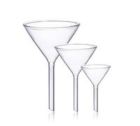 3Pcs Glass Funnel Set Filling Funnels Small Bottle Funnel Short Stem Glass Funnel Mini Funnel for Essential Oil, Spices, Liquid, 60mm 75mm 90mm
