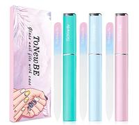 3PCS Glass Nail File in Case, Glass Fingernail File, Christmas Gifts Stocking Stuffers, Double-Sided Etched Crystal Nail File for Nail Art & Nail Care