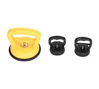 3PCS Glass Suction Cup Heavy Duty Ceramic Tile Moving Lifter with Handle for Cellphone Car Depression Repairing Durable Rubber Base Plastic TPR Yellow Black 341g