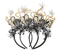 3pcs Glitter Number Headband for New Year Eve Party | Black and Gold Sequin Design, Adjustable Fit, Pre-shaped Arc, Photo-friendly Visibility, Women and Hosts