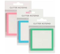 3Pcs Glitter Sticky Notes, 3x3in Transparent Sparkle Sticky Notes, 3 Colors Self-Adhesive Waterproof Pads for Planners, Calendars