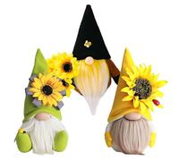 3Pcs Gnomes Plush Spring Summer Sunflower Stuffed Gnomes Faceless Plush Doll Tabletop Decorations for Home Office Festival Decor Sunflower Gnome Stuffed