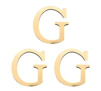 3pcs Gold 8 Inch 3D Acrylic Letter Wall Decor, Self Adhesive | Mirror Finish, Removable without Residue, Smooth Surfaces, Hallway and Room Labels