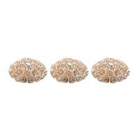 3pcs Gold Circle Rhinestone Sewing Buttons 23mm Alloy Replacement