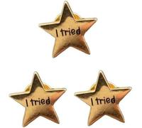 3Pcs Gold i Tried Stars Enamel Pin, Creative Pop-Enamel Lapel Badges Brooch, Funny Pins for Bags