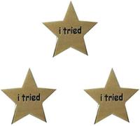 3Pcs Gold I Tried Stars Enamel Pin Creative Pop-Enamel Pin Lapel Badges Brooch Funny Fashion Jewelry Brooches and Pins