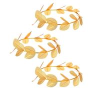3PCS Gold Leaf Headband Set, Gr oddess Laurel Crown Costume Women Accessories, Laurel Crown Men Roman Wreath for Women, Leaf Headpiece for Toga Costume, Halloween Party Decoration
