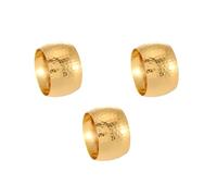 3Pcs Gold Napkin Rings Elegant Hammered Golden Ring Holders Bulk for Dining Table Metal Napkins Holder for Events Dinner Parties Wedding Decor Tableware Accessories