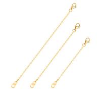 3PCS Gold Necklace Extender Gold Chain Extenders for Necklaces Delicate Necklace Extender Chain Set Gold Chain Extender with Double Sided Claps Necklace Bracelet Anklet Extension for Women(2 3 4 Inch)