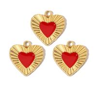 3pcs Gold Plated Sturdy Stainless Steel Charm Including French Crystals Cats Paws And Love Heart Pendant Daily Use Stylish Jewelry For Adults
