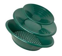 3Pcs Gold Washing Pans Set Gold Pans Hand Operated Mining Tool Green for Prospecting Panning Mining Manual Washing