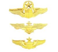 3PCS Gold Wings Pilot Badge Pin, Golden Wing Lapel Pin for Pilot Metal Brooch Aviator Pins for Hat Shirt Jacket Uniform Costume