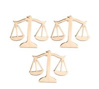 3pcs Golden Alloy Scale Brooches Vintage Justice Lapel Pins