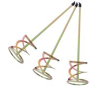 3pcs Golden Carbon Steel Drill Paint Mixer with Dual Helix Paddle | Extended Metal Shaft, Multi-use Heavy-duty Design, Universal Fit for Thinset, Epoxy, Home Improvement