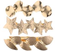 3pcs Golden Leaf Shape Metal Hair Clip for Women and Vintage | Retro Style, Cute Accent, Adds Charm and Beauty, Metal Build, Golden Finish, for Ladies