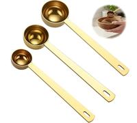 3Pcs Golden Measuring Spoons Set, 5/10/15ml Each, Matcha Spoon, 5g Scoop for Powder, Tablespoon Measuring Spoon, Ancient and Brave Scoop, 5 Gram Scoop, Matcha Collagen, Washing Powder Scoop