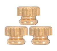 3pcs Golden Metal Knurled Cap Screw Nut for Horn Lever Repair | Classic Knurled Pattern, Precise Valve Linkage Support, Heavy Wear Resistance, Musicians and Professionals